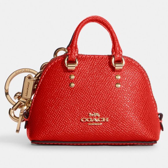Coach Mini Katy Satchel Bag Charm Miami Red Key Fob - Picture 1 of 6